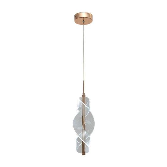 Imagem de Pendente Moderno Espiral Dourado 32cm Led 7W 3 em 1 Bivolt - PARIS LUZ