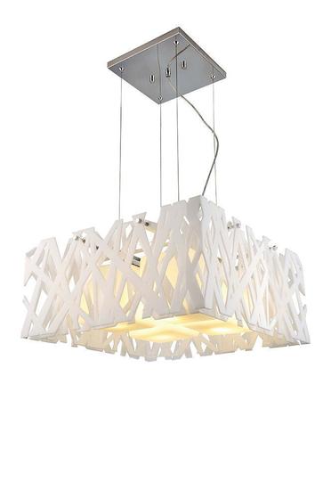 Pendente nidus de acrílico branco e vidro opalino fluor. compacta - LLUM Bronzearte Imagem de Pendente nidus de acrílico branco e vidro opalino fluor. compacta