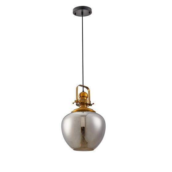 Imagem de Pendente Nordecor Tion Ape 2586 E27 Ouro Fosco com Preto e Fumê Bivolt