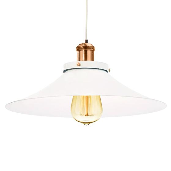 Pendente Nordic Industrial 38 Cm Vintage Branco com Cobre Menor preço em Pendente Nordic Industrial 38 Cm Vintage Branco com Cobre