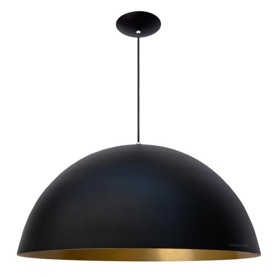 Imagem de Pendente Ônix 60Cm Alumínio Luminária Moon Lustre Preto