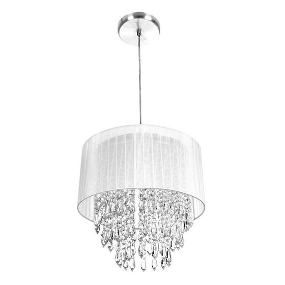 Pendente Organza Cristal Acrílico Manucrillic Branco Menor preço em Pendente Organza Cristal Acrílico Manucrillic Branco