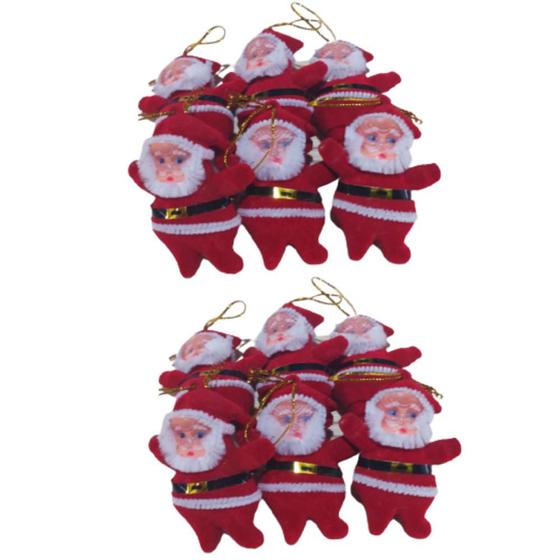 Imagem de Pendente Papai Noel Enfeite Arvore De Natal 6cm 12 Unidades