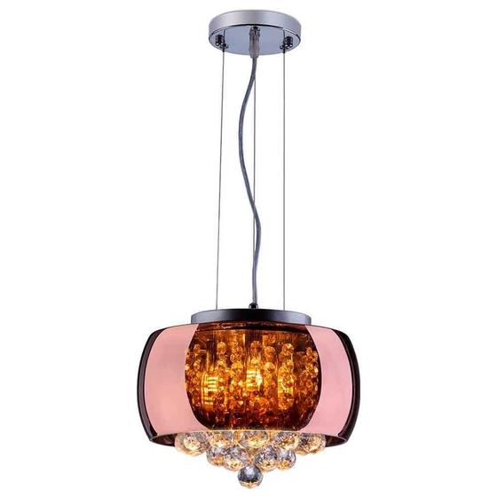 Imagem de Pendente/Plafon Em Vidro E Cristal Attractive Cobre 28Cm G9