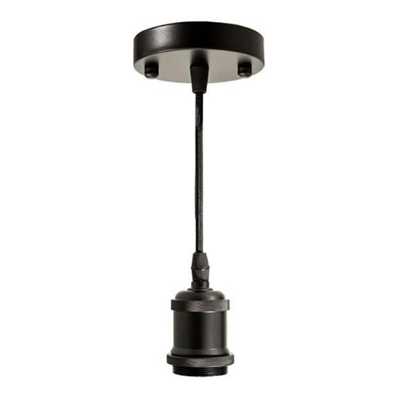 Pendente Preto Fosco Com Soquete Retro Vintage E27 Delis Menor preço em Pendente Preto Fosco Com Soquete Retro Vintage E27 Delis