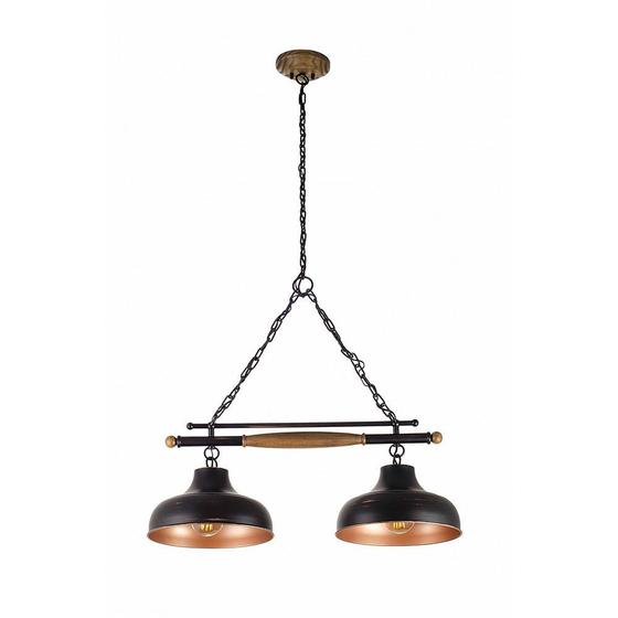 Pendente Retro Trilho Madeira e Metal Brooklyn 2 Lâmpadas Madelustre Menor preço em Pendente Retro Trilho Madeira e Metal Brooklyn 2 Lâmpadas Madelustre