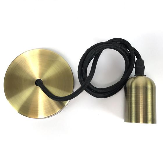 Pendente Soquete Alumínio Bronze 1XE27 100cm - D11031 - MBLED Menor preço em Pendente Soquete Alumínio Bronze 1XE27 100cm - D11031 - MBLED