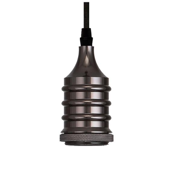 Imagem de Pendente Soquete Dot Metal Wave Preto Perolado 1XE27 - Taschibra - 8780