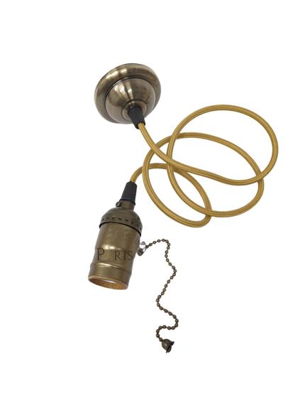 Imagem de Pendente Soquete E27 Alumínio Retrô com Interruptor Bronze Verde