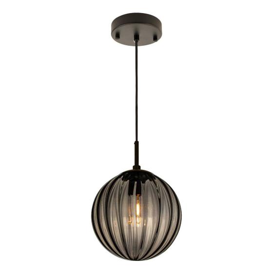 Imagem de Pendente Tati Globo Vidro Smoky 25cm Starlux Zr062 + LED E14 110V St1955