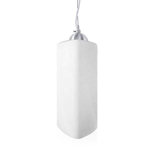 Imagem de Pendente Trio Aluminio+Vidro Triangular Fosco E-27 1 Lamp. Max 60w Branco