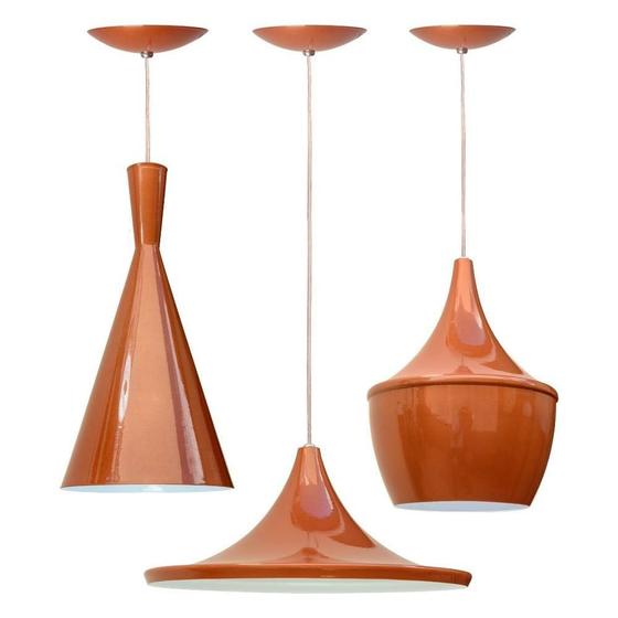 Imagem de Pendente Trio Tom Dixon Cobre/Branco 36x16cm