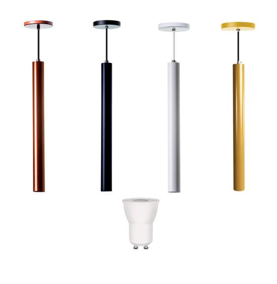 Pendente Tubo Cilindro Alumínio 40cm + Lampada Led 4w Menor preço em Pendente Tubo Cilindro Alumínio 40cm + Lampada Led 4w