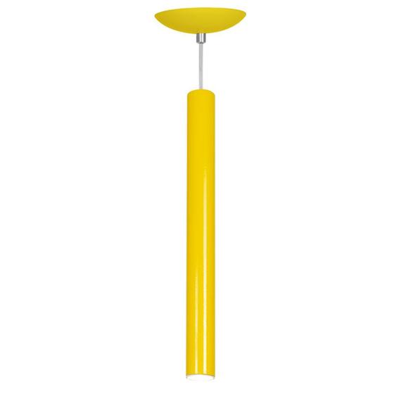 Imagem de Pendente Tubo Cilindro Amarelo 50Cm + Led 3k