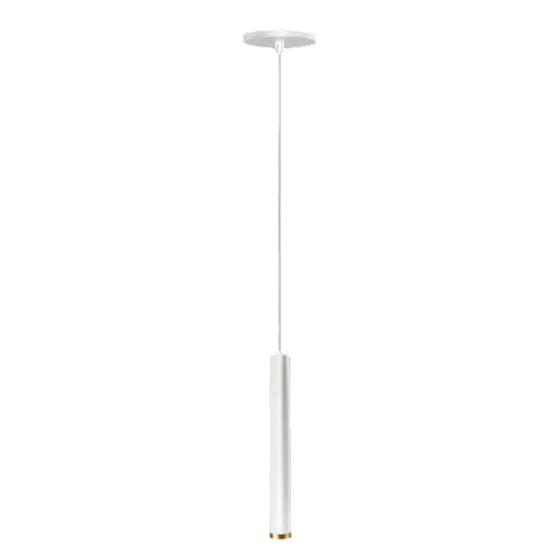 Imagem de Pendente Tubo Palito 30cm - Branco com Anel Ouro