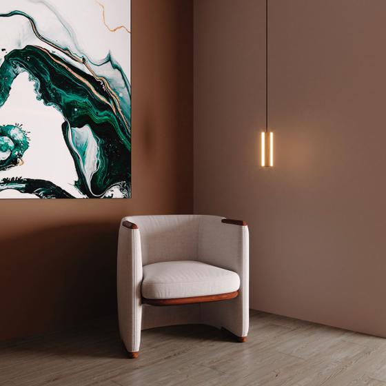 Imagem de Pendente Vertical Toquio Madeira Maciça LED 18W 2000LM Bivolt - Design Moderno