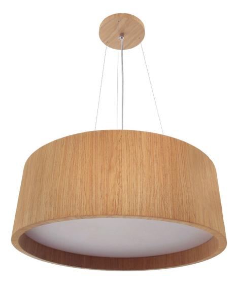 Imagem de Pendente Wood Redondo 30cm - 2 Luzes E27 - Freijó