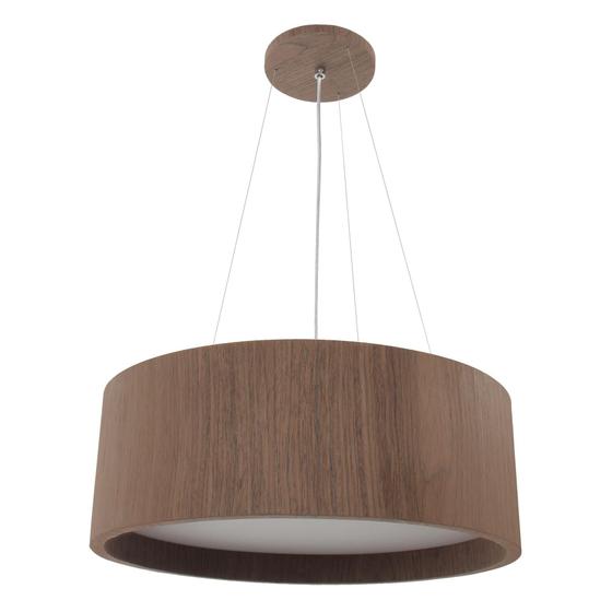 Imagem de Pendente Wood Redondo 35Cm - 3 Luzes E27 - Imbuia