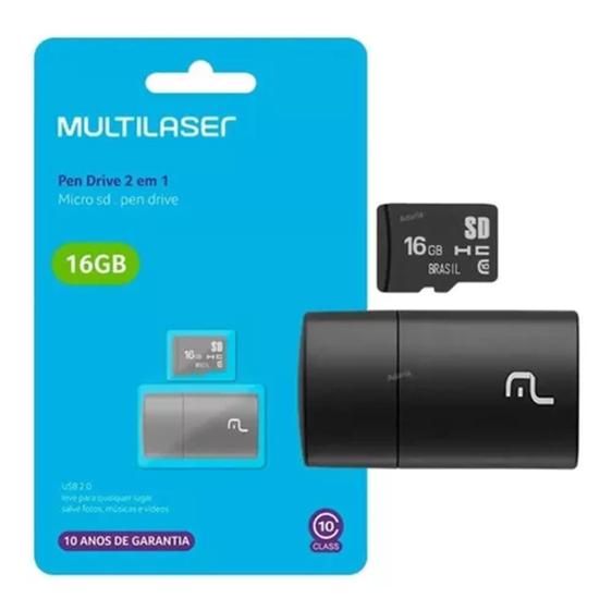 Imagem de Pendrive e Micro SD 16GB Multilaser