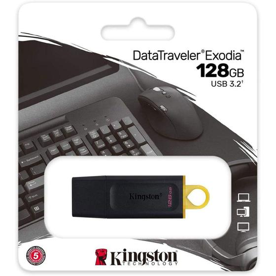 Imagem de Pendrive Kingston Exodia, 128GB, USB 3.2 - DTX/128GB