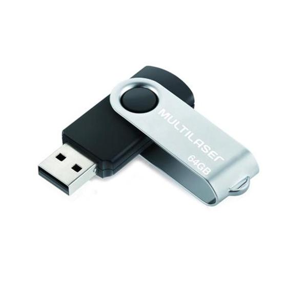 Imagem de Pendrive Multilaser Twist PD590 64GB 2.0 preto e prateado