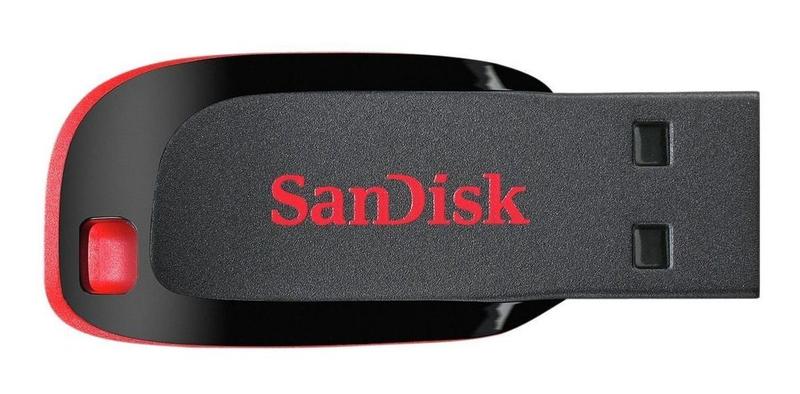 Imagem de Pendrive Sandisk Cruzer Blade 128gb 2.0 Preto E Vermelho