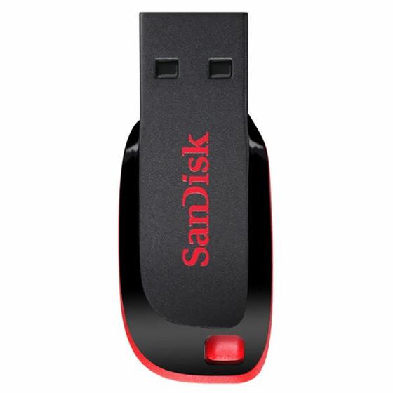 Imagem de Pendrive SanDisk Cruzer Blade 128GB 2.0 preto e vermelho