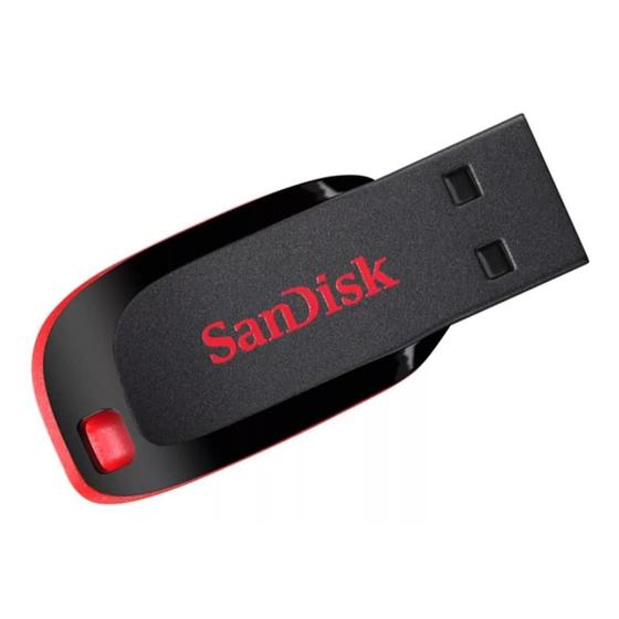 Imagem de PenDrive Sandisk Cruzer Blade 32GB Preto e Vermelho