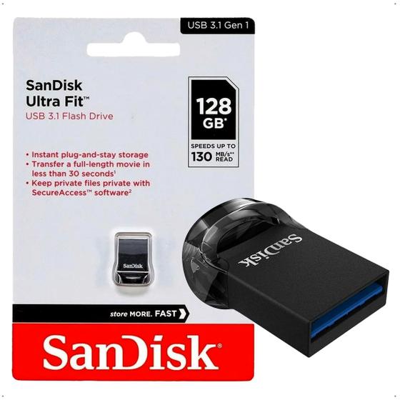 Imagem de Pendrive sandisk ultra fit 128gb