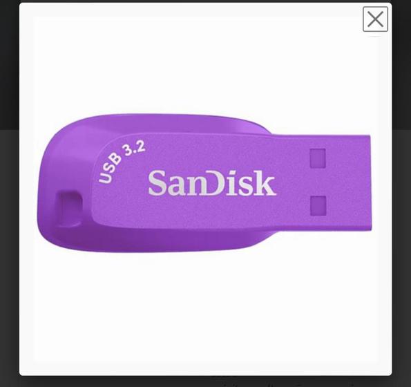 Imagem de Pendrive Sandisk Ultra Shift 32gb Usb 3.2 Rápido 100mb/s COLORIDOS*5 ANOS DE GARANTIA*