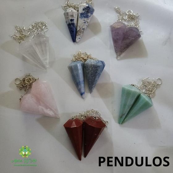 Imagem de Pendulo de Cristal para Radiestesia - Pedra Natural - Cristal Aleatorio 