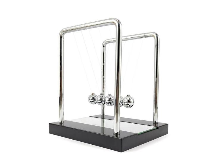 Imagem de Pendulo De Newton Pequeno Com Base Espelhada Enfeite Para Decoração De Mesa Escritório Sala Quarto