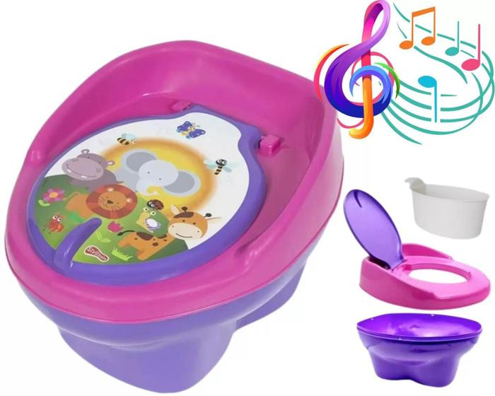 Imagem de Penico Infantil Troninho para BeBê 3x1 Musical Assento Sanitário Infantil Crianças