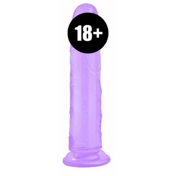 Imagem de Penis Dildo Protese Realistico Transparente Cristal com ventosa 21,6 x 4,2 cm Roxo