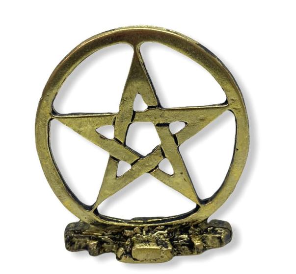 Imagem de Pentagrama Em Metal Dourado De Mesa 5 Cm - Proteção