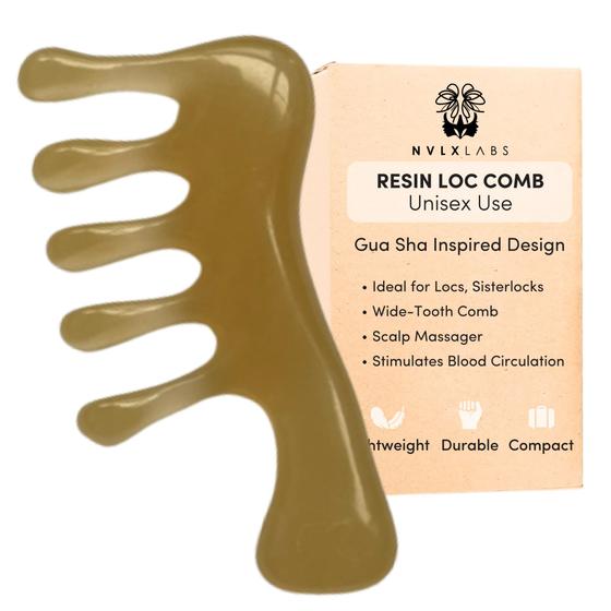 Imagem de Pente de cabelo NVLX LABS Loc Comb, massageador de couro cabeludo, resina Gua Sha