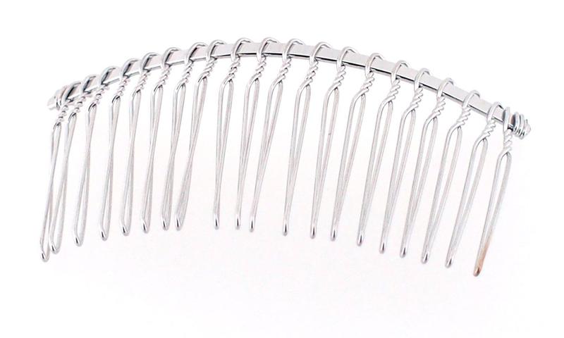 Imagem de Pente de cabelo Trimweaver TW-SMHC-80-06 Metal prateado 80 mm 6 peças