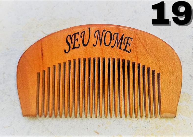 Imagem de Pente De Madeira Barba Cabelo Bigode Personalizado Sua Logo