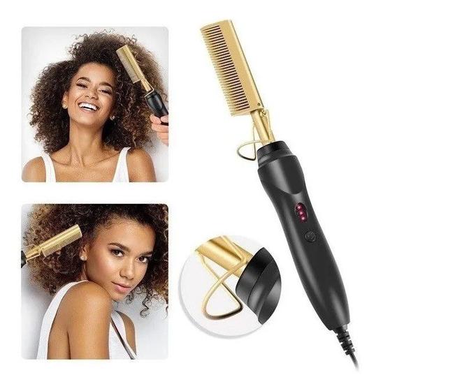 Pente Elétrico Ferro Quente Alisador Modelador Cachos Cabelo Menor preço em Pente Elétrico Ferro Quente Alisador Modelador Cachos Cabelo