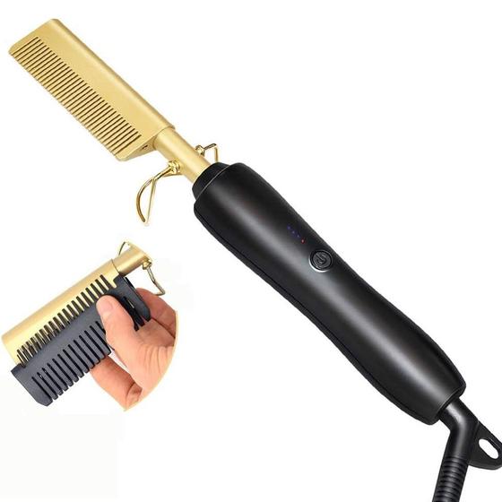Imagem de Pente escova elétrica alisadora modeladora de cabelo