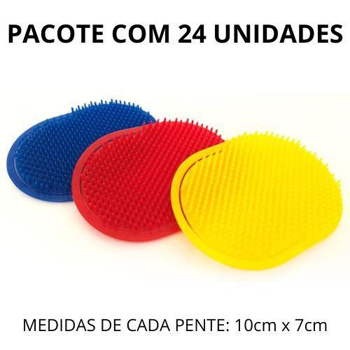 Imagem de Pente Escova Oval de Bolso Tradicional Pacote c/ 24 Unidades