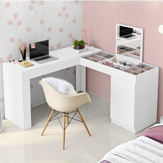 Penteadeira e Escrivaninha de Canto 1 Porta Star Belaflex Imagem de Penteadeira e Escrivaninha de Canto 1 Porta Star Belaflex