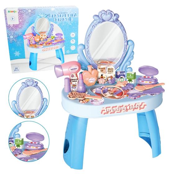 Penteadeira Infantil com Acessórios Maquiagem Brinquedo Beleza - ATENTU Imagem de Penteadeira Infantil com Acessórios Maquiagem Brinquedo Beleza