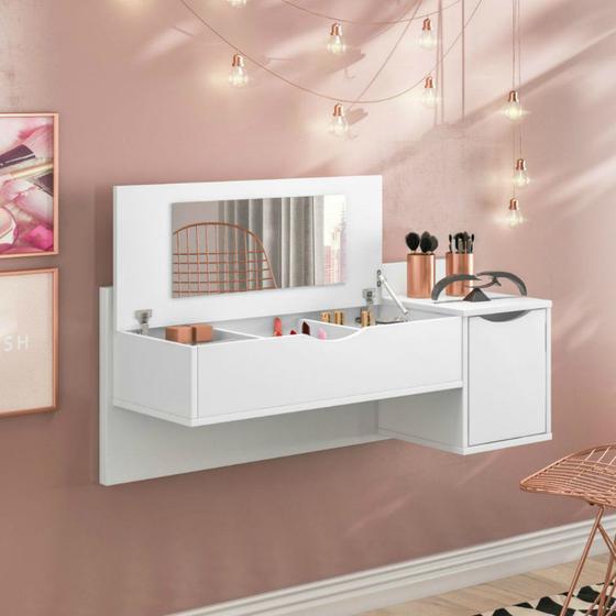 Menor preço em Penteadeira Suspensa 1 Porta 1 Gaveta Blush Albatroz