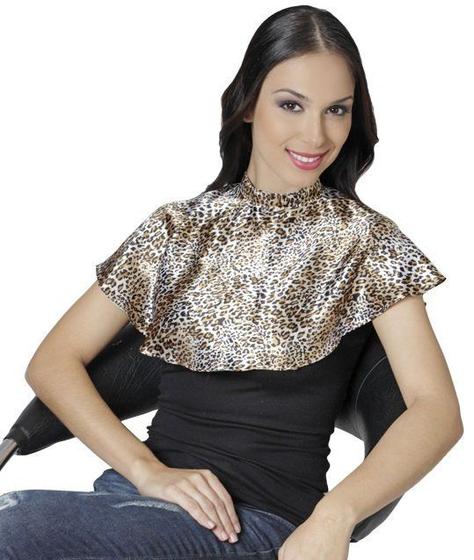 Imagem de Penteador de Seda Estampado Com Botão - Santa Clara