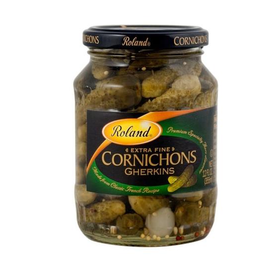 Imagem de Pepinos Em Conservsa Com Cebolas e Sementes de Mostarda Roland 355g