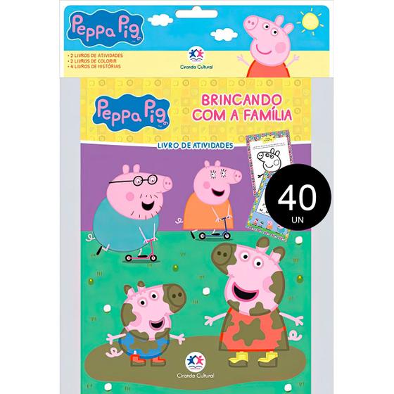 Imagem de Peppa Pig - Kit 40 Livrinhos Lembrancinha Sacolinha de Aniversário Festa Escola Ciranda Cultural