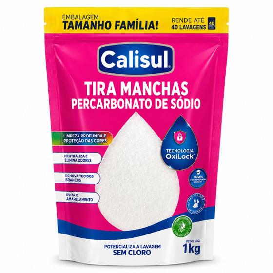 Percarbonato de Sódio Calisul 1kg Tira Manchas Roupas