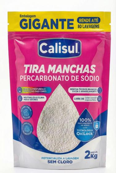 Percarbonato de sódio Calisul Puro TIRA MANCHAS Roupas Brancas e Coloridas 2 kg
