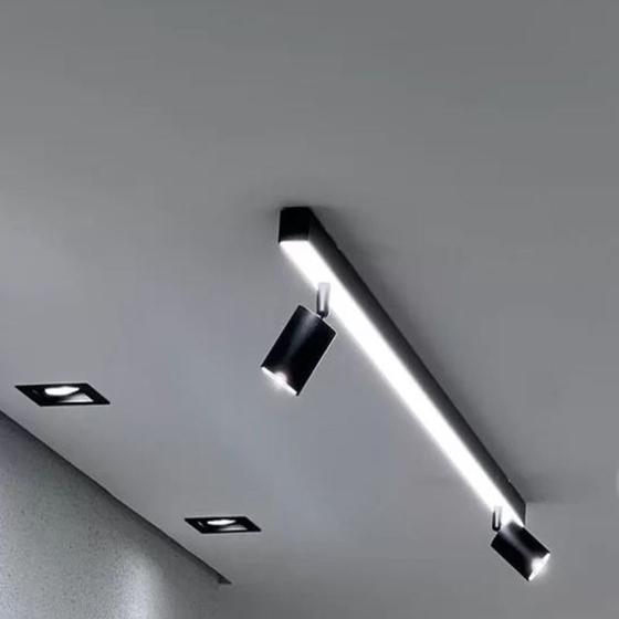 Perfil Led Pontual 50cm C/ 2 Spots Independente Sobrepor Menor preço em Perfil Led Pontual 50cm C/ 2 Spots Independente Sobrepor